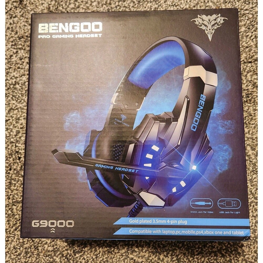 G9000 Blue Gaming Headset for PS4 PC Xbox One Controller PS5 Stereo Over Ear